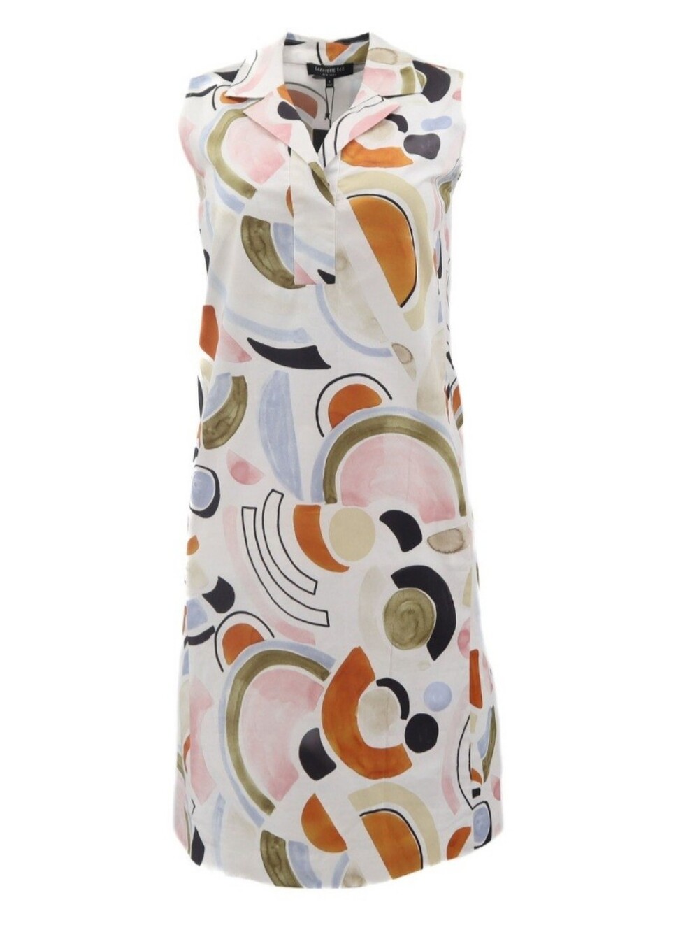 NWT Lafayette 148 New York Rudy Shift Dress L Lyrical Curves Abstract $998